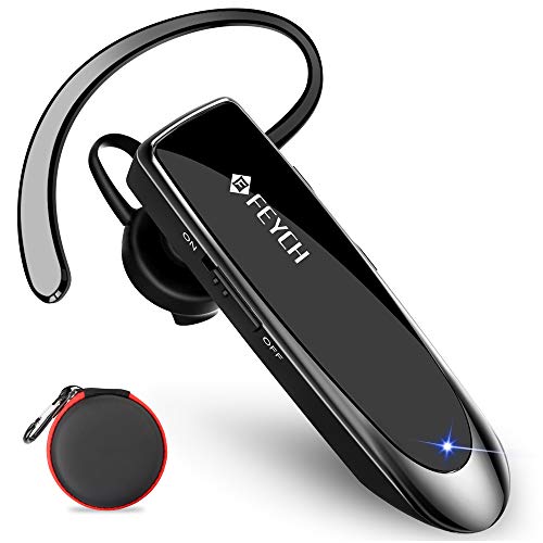 FEYCH Bluetooth Earpiece Bluetooth Headset with 24Hours Talking Time Noise Cancelling Microphone Wireless Headset Hands Free Driving Headset for iPhone iPad Samsung Android
