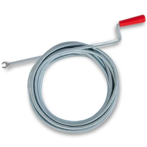 EBERTH Spirale de nettoyage de tuyaux 8m de long et Ø 9mm, spirale d'évacuation efficace pour tuyaux à partir de Ø 40mm, tête en forme de griffe avec Ø 20mm, pour WC et canalisations, contre bouchons