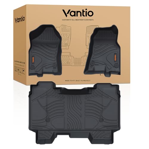 Image of Floor Mats for RAM 1500 New Body 2019-2024 Crew Cab (Bucket Seats, No Under Seat Storage, Not for Classic Models), Custom Fit TPE All Weather Floor Liners, Waterproof Anti-Slip Truck Mats