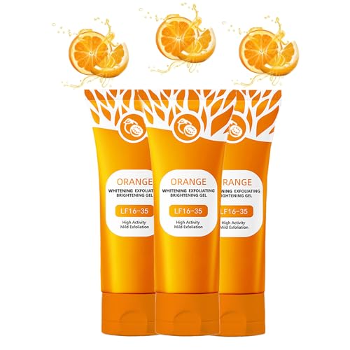Gel exfoliante de naranja natural, 2025, nuevo exfoliante facial con extracto de naranja, limpieza profunda de poros y tez radiante, nutritivo, exfoliante suave para la cara y el cuerpo (3 unidades
