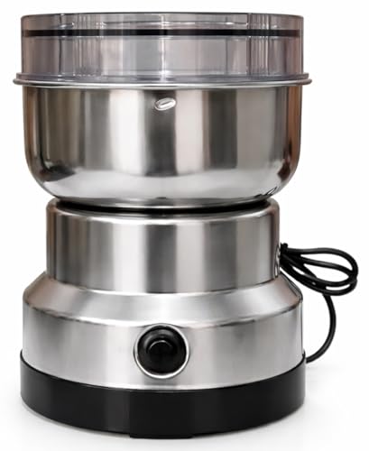 Image of Grinder Machine for Kitchen Small, Stainless Steel, High Speed Dry Grinder for Nuts, Spices, and Coffee Beans, Portable Electric Grinder, Small Mixer Grinder
