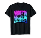 Surfing Gradient Beach Palm Trees Scene Apparel