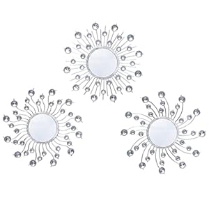 Mirror Wall Decor Metal Sun Mirror Home Decoration Wall Art Decorative Mirror Suitable for Living Room Bedroom Bathroom Entryway