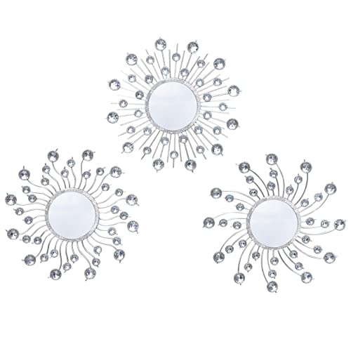 Mirror Wall Decor Metal Sun Mirror Home Decoration Wall Art Decorative Suitable for Living Room Bedroom Bathroom Entryway