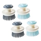 PACKOVE 4pcs Non-Scratch Kitchen Cleaning Brush Eco-Friendly Tableware Scrubbing Tools with Comfortable Grip for All Dishwashing Needs Random Color