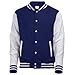Awdis Unisex Varsity Jacket (L) (Burgundy / Heather Gray)