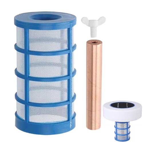 Kit De Recambio De Ánodo De Cobre | Ánodo De Cobre Solar para Limpiador Flotante De Piscinas | Incluye Rejilla Y Tornillo De Fijación, Componentes para Spas De Agua Dulce Y Salada