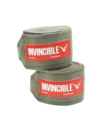 Image of Invincible Mexican Style Semi-Stretch Hand Wraps (Olive, 4.5 Meter)
