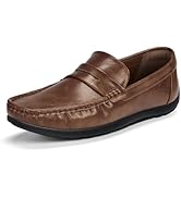 HEEZ Men's Loafers Slip On Shoes Penny Loafers Dress Shoes Leather Casual Driving Boat Shoes for Men
