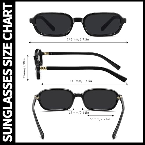 Retro Rectangle Sunglasses for Women Men Trendy Vintage Small Square Sun Glasses 90s Fashion Cute Sunnies CL0104