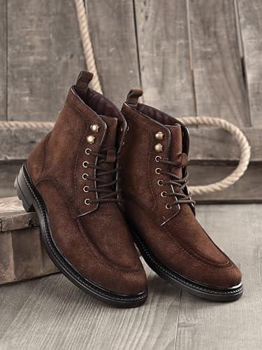Image of San Frissco Men's Sneaker High Top Ankle Boots for Hikking and Trekking|Round Toe Soft Insole Lace Up Shoes Anti Slip Resistant|Ultra Durable Elegant with Cushioned Footbed
