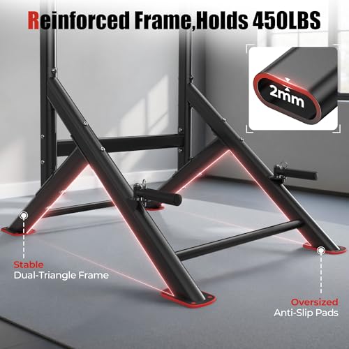 Image of Sportsroyals Power Tower Pull Up Bar Station, 450LBS Stable Pull Up Dip Station for Home Gym Strength Training Equipment | FED Fitness