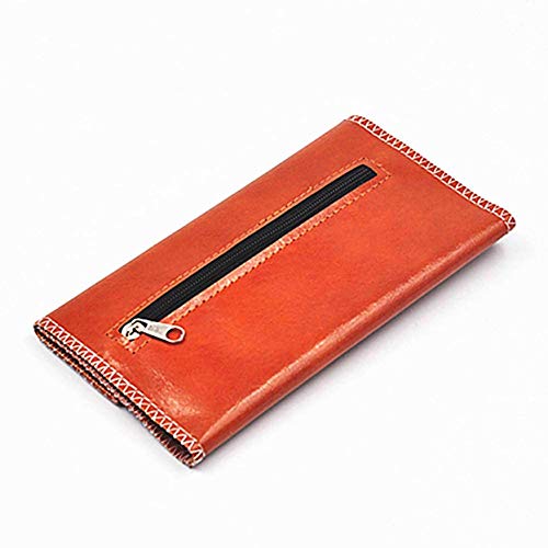 Faviye - Bolso de piel para tabaco de tabaco triple con hebilla oscura para guardar y protección flexible