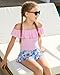Mioglrie Girls Bathing Suits Size 11-12 Years Old Ruffle Bikini Set Little Girls Swimsuit 2 Piece Pink Fashion Kids Swimwear with Chest Pad