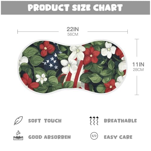 1 Pack Flag with Flowers Muslin Burp Cloths Cotton Absorbent Baby Burping Rags for Boys Girls Soft Newborn Burp Bibs, 22 x 11 Inch4