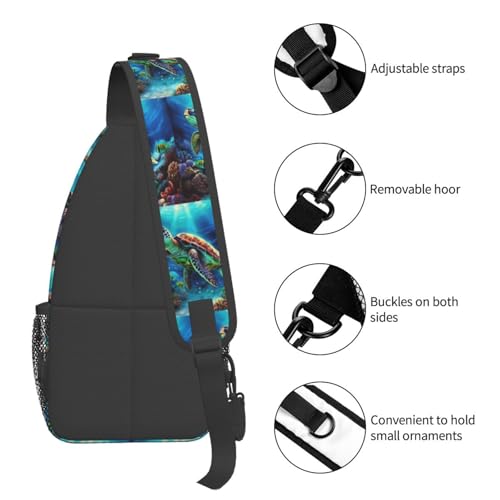 Mochila Cruzada Sling Negro para Senderismo y Viaje miniatura 4