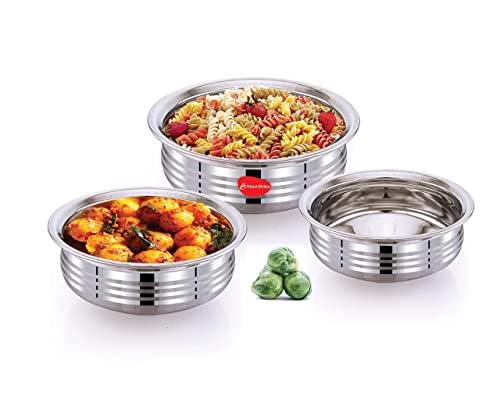 Klassi Kichen Stainless Steel Kitchen Set for Home,Handi Set of 3 Induction Bottom Cookware Set Klassi Kichen Stainless Steel Kitchen Set for Home,Handi Set of 3 Induction Bottom Cookware Set