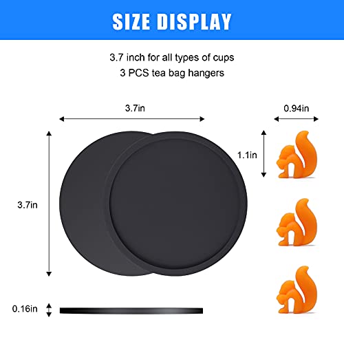 Coasters Drinks Set, Plastic Silicone 9Pack Nonslip Cup Rubber Costers Heat Resistant Mate Soft Funny Black Holders Protection Tabletope Suitable Coffee Office Outdoor Home Dinning Room Dining Table #TOP1