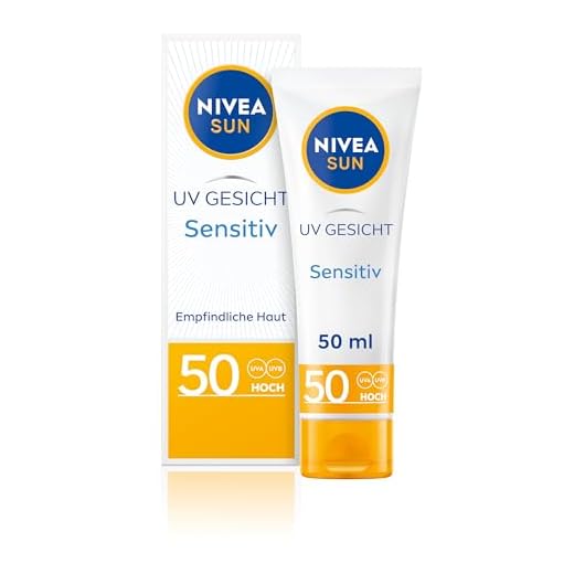 NIVEA SUN UV Gesicht Sensitiv Sonnenschutz LSF 50 (50 ml), parfumfreie Gesichtscreme mit LSF 50 für empfindliche Haut, sofort wirksame Sonnencreme beruhigt Hautirritationen