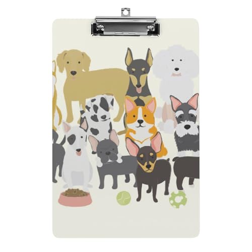 クリップボード 犬 ワンちゃん A4サイズ対応 クリップファイル バインダークリップ 用箋ばさみ ファイルボード メモ帳 縦型 書類整理 おしゃれ かわいい 筆記 多機能 壁掛け プレゼント