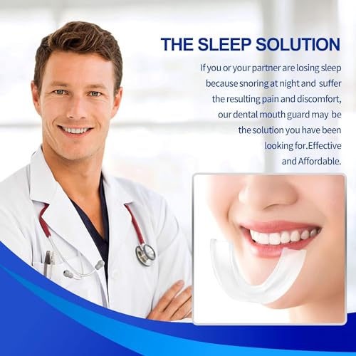 Anti Snoring Device, Anti Snoring Mouthpiece Device Mouth Guard - Effective Anti Snore Solution for Men and Women - Customizable Adjustable Comfortable(White) - Thumbnail 3