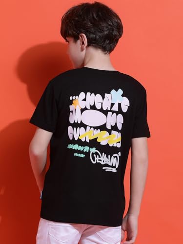 Image of Li'l Tomatoes Boys Cotton T-Shirt | Graphic Printed Half Sleeve Casual Summer Wear | Soft & Breathable | 9-16 Years