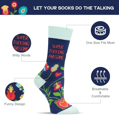 Image of Funny Socks for Women and Teenage Girls, Cute Crazy Unique Novelty Gifts | Gifts for Valentines Birthdays Easter Mothers Day Christmas Stocking Stuffers