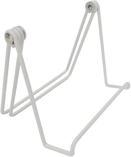Miniatura 6 de FixtureDisplays® Caballete de alambre blanco blanco para mesa con borde de 1.2 pulgadas, base ancha, 5-5/8 x 8-3/4, diseño plegable, para libros,