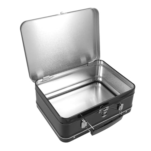 Alipis Retro Blech Lunchbox mit Schloss und Klappdeckel Metall für Sandwiches Nüsse und Gemüse für Outdoor Aktivitäten