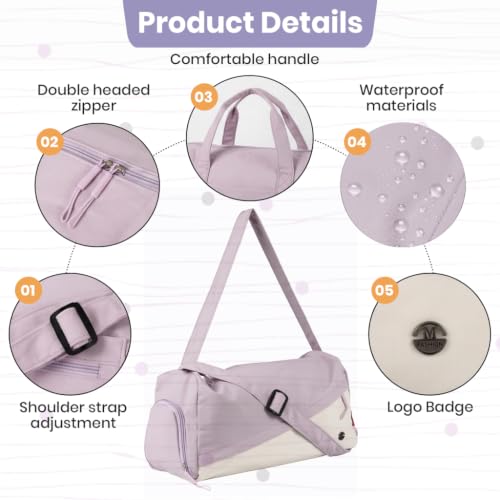 Image of PALAY Gym Bag with Shoe Compartment Purple Waterproof Travel Duffle | oxford cloth, large capacity, wet&dry compartment, trolley case strap, color blocking, suitable for weekend, vacation, sports