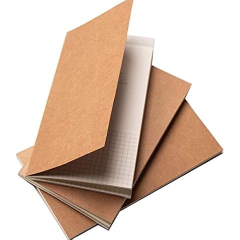 Travelers Notebook Refill 100gsm (Set of 3) Inserts for Leather Journal Pocket Book Writers Diaries Planners Paper 6" x 3.5" (15cm x 9.5cm)-Blank Paper Cover