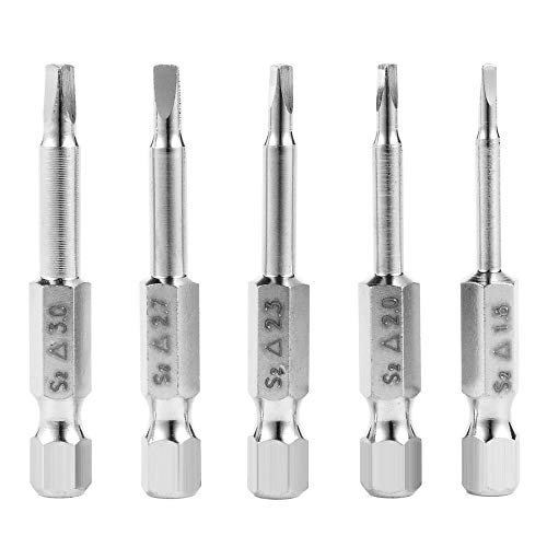 Yakamoz 5pcs 50mm 6.35mm Hex Queue Tournevis à Tête Triangulaire Magnétique Bits Astuce Set S2 Acier