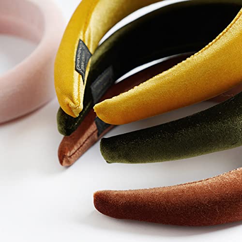 scicent Women's Wide Plain Headbands Fashion Turban Brown Headband Elastic Hair Band Hair Accessories for Ladies Girls 7805 - Image 4