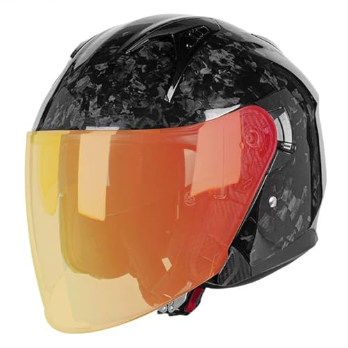 Casco de moto de fibra de carbono 3/4 vintage homologado jet scooter hombre mujer retro