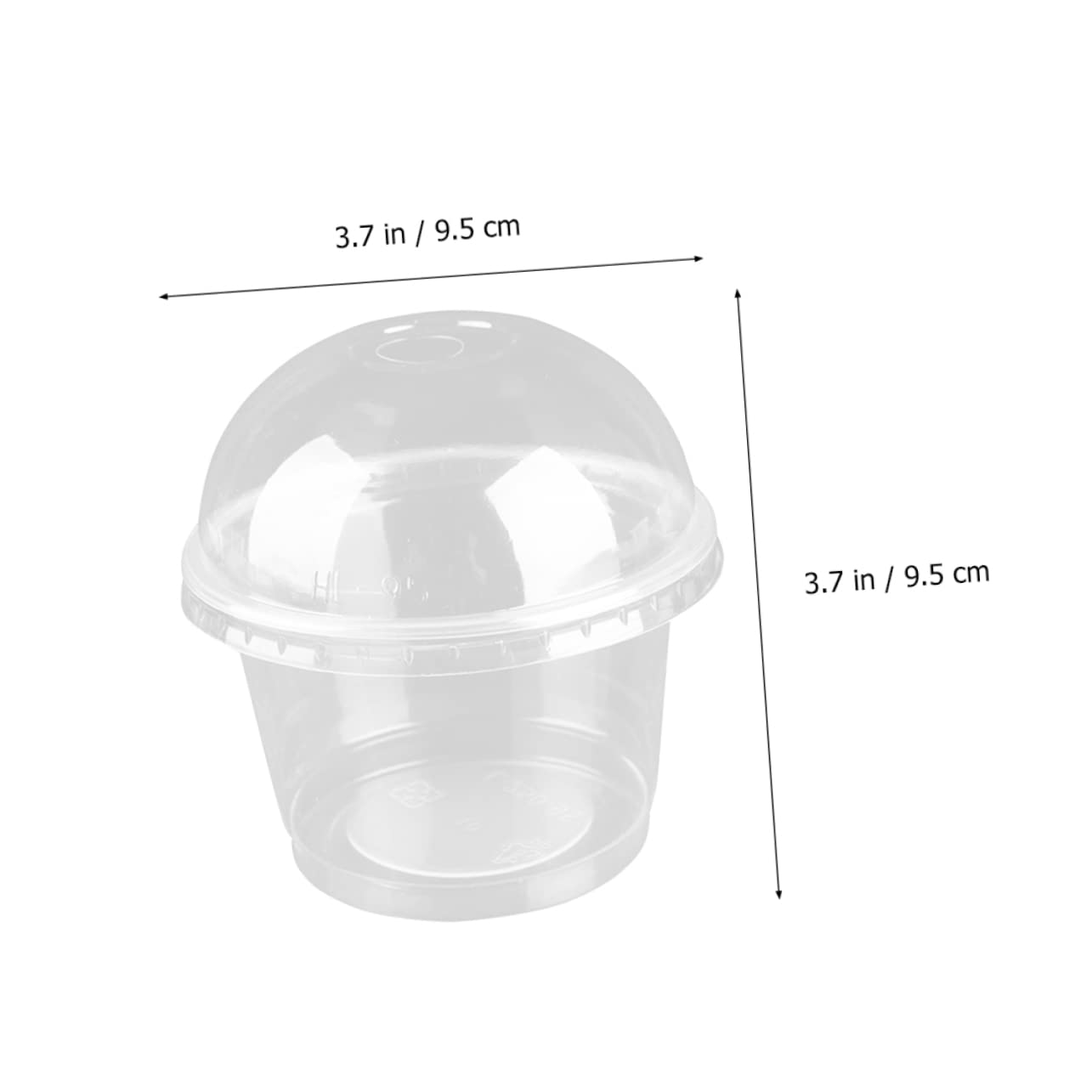 TOVINANNA 100Pcs Thickened Multipurpose Storage Cups with Lids Transparent Dessert Cups for Snacks Cakes and Pastries Practical Cupcake Containers for Buffets and Parties