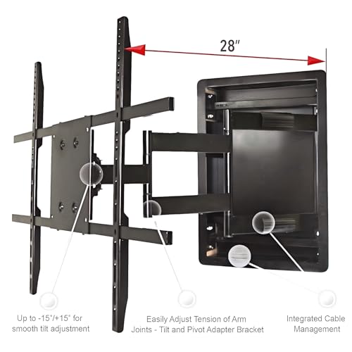 NSY Audio Recessed in Wall TV Mount, 28-Inch Extension and Cable Management by NSY Audio - Used condition - Image 2
