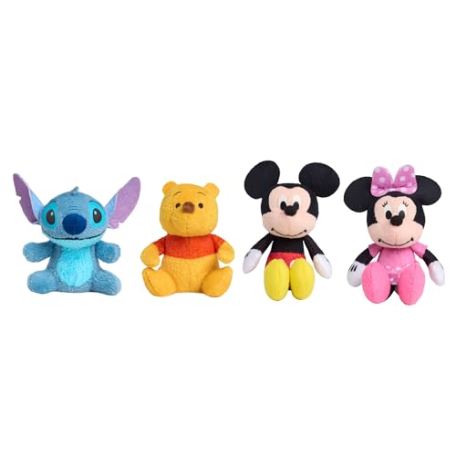 Disney Littlest Friends Plush 4-Pack, 3-inch Stuffed Animals, Kids Toys for Ages 3 Up by Just Play