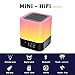 Aisuo Night Light - 5 in 1 Lamp with Bluetooth Speaker, 4000mAh Battery & 12/24H Digital Calendar Alarm Clock, Touch Control & Color Dimmable, Support TF and SD Card, Room Decor, Music Player.