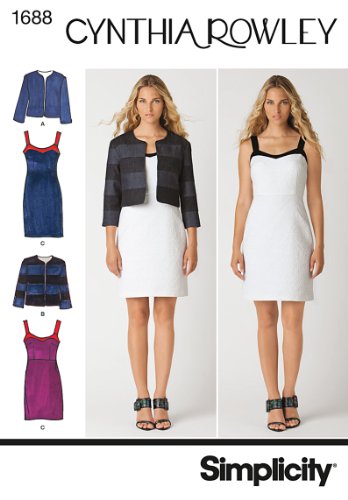 SIMPLICITY 1688 MISSES' DRESS & JACKET (SIZE 6-14) CYNTHIA ROWLEY ~ SEWING PATTERN
