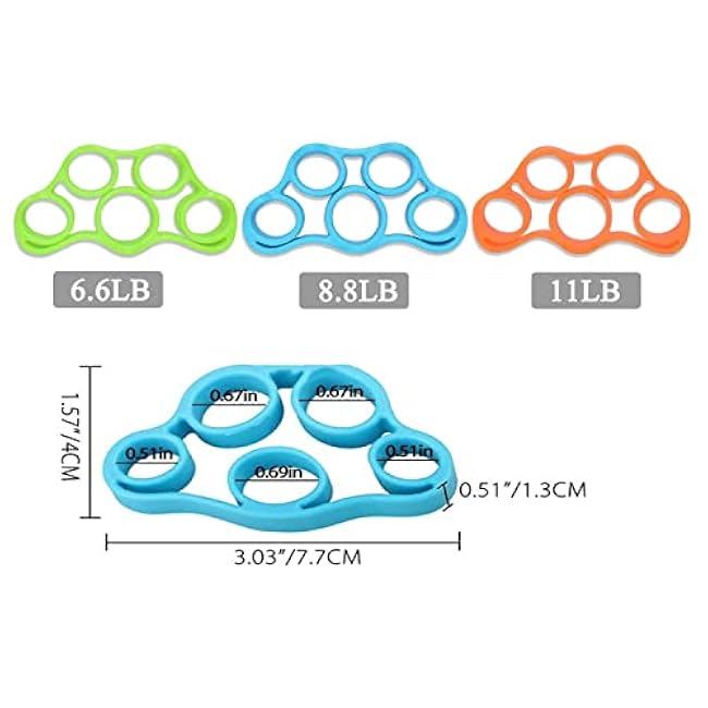 3pcs Finger Stretcher Exerciser, Hand Grip Strengthener, Hand Exerciser,Forearm Exerciser Trainer Silicone Rings for Muscle & Rehabilitation
