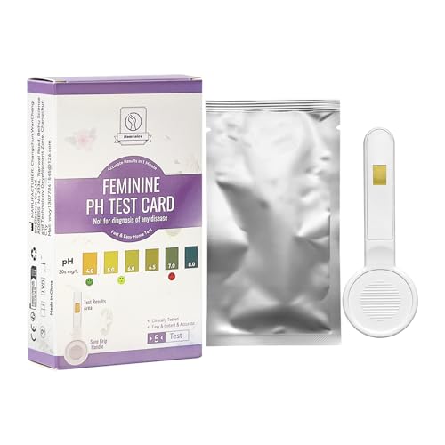 Homcoice Bandelette pH 5pcs, Test pH Féminin emballé individuellement avec poignée antidérapante pour surveiller précisément équilibre acidité et alcalinité avec capacité anti-interférence VC
