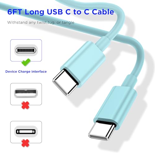 Image of iPhone 17 16 15 Charger Fast Charging,2Pack 20W Apple iPad USB C Wall Chrager Block with 6FT USB C to C Cable for iPhone 17 /Pro /Pro Max /17 Air / 16 /16 Pro /16 Pro Max /15 /Plus /Pro /Pro Max (Green)