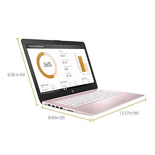 Hp Laptop 14-Cf2703Ds 14-Inch Hd Screen Computer Pc Intel Celeron N4120 Uhd Graphics 600 4Gb Ram 64Gb Emmc Portable Notebook W/ Camera Wi-Fi Bluetooth Hdmi Usb-C Windows 11 Home, Rose Pink (Renewed) #TOP5