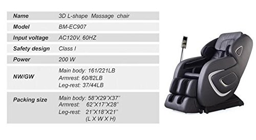 BestMassage Recliner Massage Chair Full Body Zero Gravity SL-Track Massage Recliner Chair with Heating Foot Rollers Airbags System with Microcomputer Remote Control, Black - Image 7