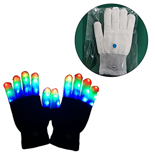 Newmind Luvas de LED que acendem, com 8 cores, luvas piscantes para festas escuras, brinquedos de pr