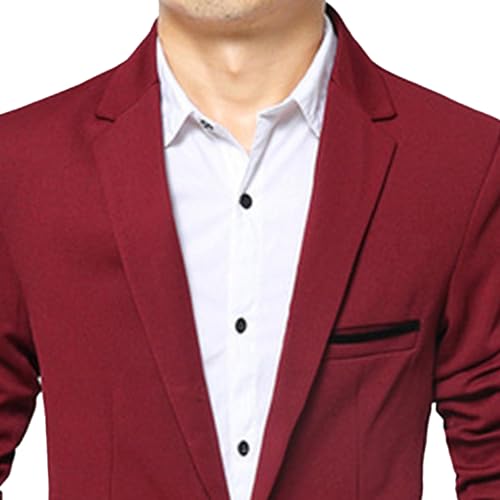 Men's Slim Fit Casual One Button Suit Coats Blazer Korean Business Suit Jacket Lightweight Sport Jackets2