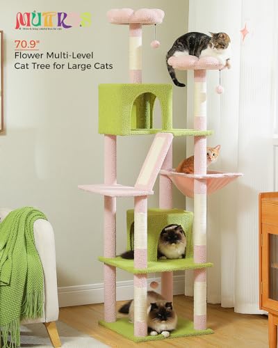 Arbol Para Gatos Multinivel De 70.9 Pulgadas Color Rosa miniatura 2