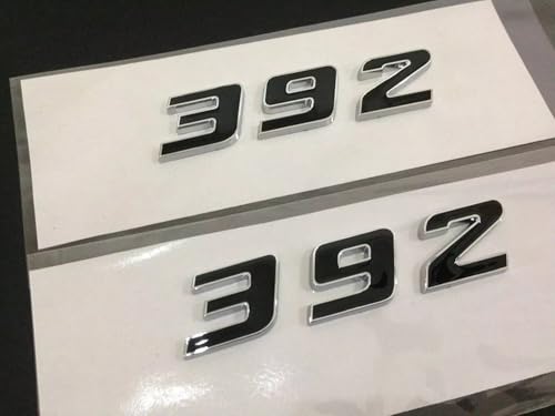 Image of Pair Set 392 Front Right Door Side Badge Nameplates Emblem Self-Adhesive Decals Sticker (Silver Black)
