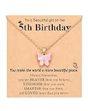 UNGENT THEM 5 Year Old Girl Birthday Gift Ideas Gifts for 5 Year Old Little Girls 5th Birthday Decorations Necklace