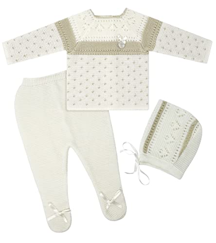 Image of Escalett Layette Newborn Baby Knitted Clothes Set, Coming Home Infant Knit Outfit for Boys and Girls